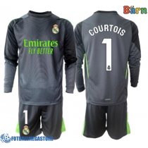 Fotballdrakt Barn Real Madrid Thibaut Courtois #1 Keeper Tredjedraktsett 2025-26 Langermet (+ Korte bukser)